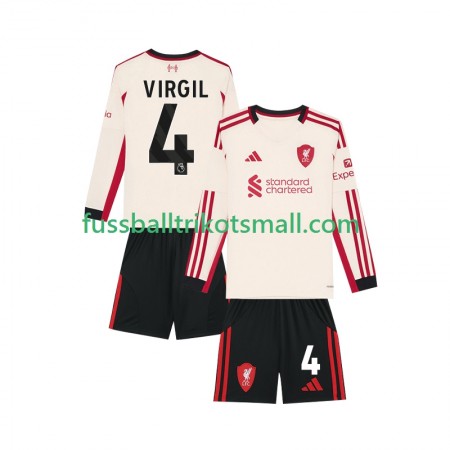 Fußballtrikots Liverpool Virgil van Dijk 4 Kinder 2025-2026 Langarm Auswärts-trikot kaufen
